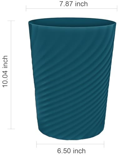 DAJITRE 1.8 Gallon Small Trash Can Wastebasket Recycling Bin Slim Profile for Compact Spaces Bathroom, Office, Bedroom, Kitchen (1.8 Gallon, Navy) - color: navy, size: 1 Pack