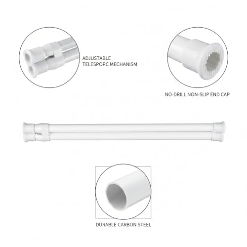 Adjustable Telescopic Cabinet Shelf, Tool-Free Under Sink Organizer Rack, Carbon Steel and PP Plastic Storage Solution for Kitchen and Bathroom - size: 9.06 x 0.51 x 0.39 in