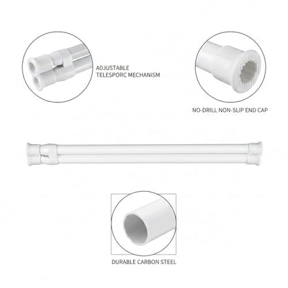 Adjustable Telescopic Cabinet Shelf, Tool-Free Under Sink Organizer Rack, Carbon Steel and PP Plastic Storage Solution for Kitchen and Bathroom - size: 9.06 x 0.51 x 0.39 in