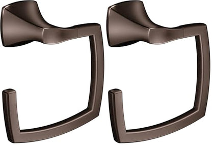 Moen YB5186ORB Voss Collection Bathroom Hand Towel Ring, Oil-Rubbed Bronze (Pack of 2) - color: Oil Rubbed Bronze, size: 11.61 x 2.83 x 6.81 inches (Pack of 2)