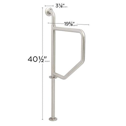 Seachrome Bathroom Grab Bar, Wall to Floor Stainless Steel Swing Away Grab Bar, 1 1/4-Inch Diameter, Handicap Grab Bar, Safety Rail, Satin Stainless (Model: GW-4339-Q-SS)
