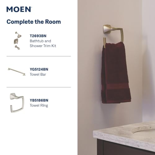 Moen Voss Brushed Nickel Two-Handle Widespread Bathroom Sink Faucet Trim Kit, Valve Included, TV6905BN - color: Brushed Nickel