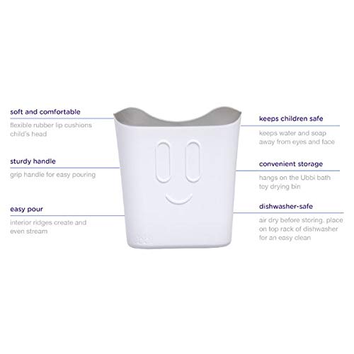 Ubbi Bath Rinse Cup for Babies & Toddlers, White | Baby Hair Rinse Cup, Newborn Bath Time Essential, Tear-Free Bath Accessory - size: 4.6 Fl Oz (Pack of 1), style: Rinse Cup