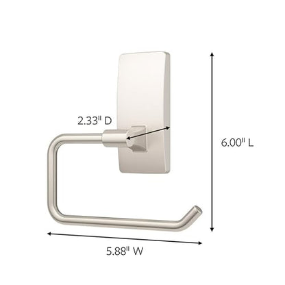 Command Toilet Paper Holder Satin Nickel with Water Resistant Command Strips, Rust Resistant Bathroom Organizer - color: Satin Nickel