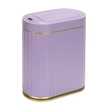 SYNCVIBE Bathroom Sensor Trash Can, 2 Gallon, Butterfly Lid, Purple | Automatic Garbage Can, IPX5 Waterproof Trash Bin, Under-Counter Wastebasket for Bedroom and Living Room - color: Purple