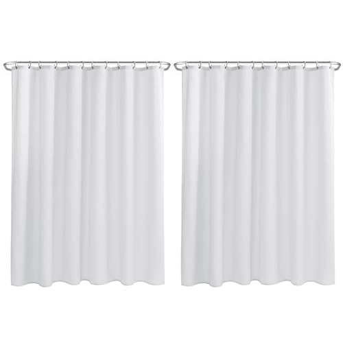 Nasitos Fabric Shower Curtain Liners with Magnets 2 Pack 70X72 Inch White | Washable & Water Resistant Lighweight Cloth Shower Liner for Bathroom, Soft Hotel Quality, Standard Size - color: White, size: 70"W x 72"L (Pack of 2)