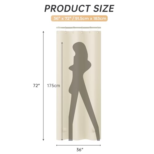 AmazerBath Stall Shower Curtain 36x72, Beige Shower Curtain Plastic, Small Shower Curtain Liner Cream Heavy Duty Thick PEVA, Walk in Shower Liner with 2 Weighted Stones and 6 Grommet Holes - color: Beige, size: 36"W x 72"L (Pack of 1)