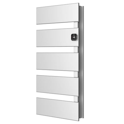 Electric Towel Warmer, Heated Towel Rack with Thermo Control and Timer, Fast Heating Towel Rail for Bathroom with Memroy Function, Work with Smart Plug, Right-Wiring, 5 Panel, Silver | Thermo Control and Timer, Fast Heat in 3 Mins, Dry Towels in 4 hrs, Me