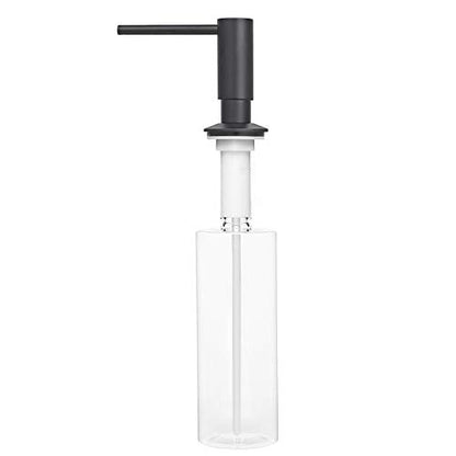 Samodra Sink Soap Dispenser, Metal Pump Head Liquid Lotion Countertop Kitchen Bathroom Soap Dispenser with 17 OZ PET Bottle (Black Matte) - color: Black Matte