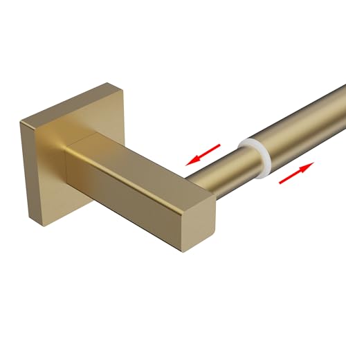 Towel Bar, Adjustable 12.7inch to 23.2inch Wall Mounted Towel Rack for Bathroom, Kitchen, SUS 304 Stainless Steel Towel Rod with Square Base (Gold) - color: Gold, size: Wall-Mounted