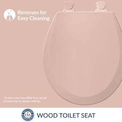 Bemis 500EC 063 Toilet Seat with Easy Clean & Change Hinges, 2 Pack Round, Venetian Pink - size: Round (Pack of 2), style: Seat