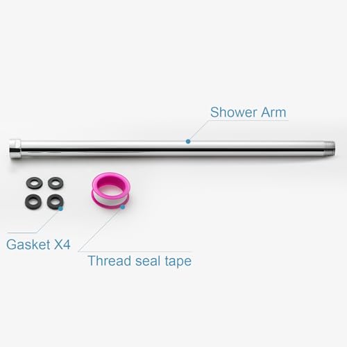OFFO Shower Head Extension Arm, 16 in Shower Arm Extension Shower Head Extender Made of 305 Stainless Steel Shower Pipe Extension, Chrome - color: Chrome, style: 16 in