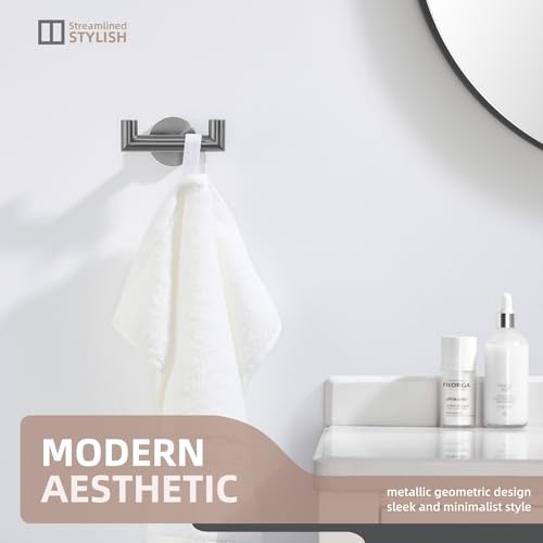 Angle Simple Double Towel Hook, SUS304 Stainless Steel Bathroom Robe Hook for Wall, Hand Towel Holder, Gunmetal Gray - color: Gunmetal Gray, size: 1 Pack