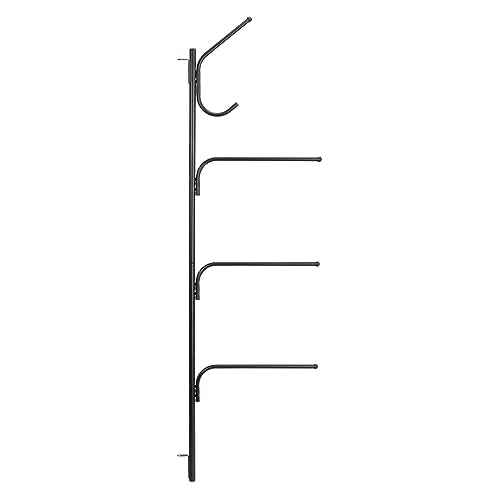 Household Essentials Hinge-It Clutterbuster Steel Valet Family Towel Bar, Black - color: Black