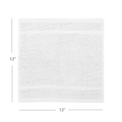 Avalon Towels White Washcloths Bulk Pack of 36 (12x12 inches) - 100% Cotton Washcloths & Face Towels - Highly Absorbent & Soft Wash Cloths for Showering, Wash Rags for Body & Face Cloths - color: White