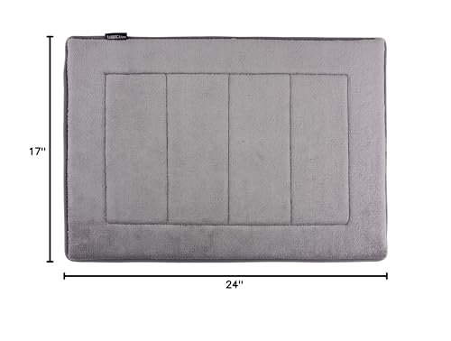 Ultra-Soft Extra-Thick Memory Foam Bath Mat (17 in x 24 in, Grey) - color: Grey, size: 1'5" x 2' (Runner)