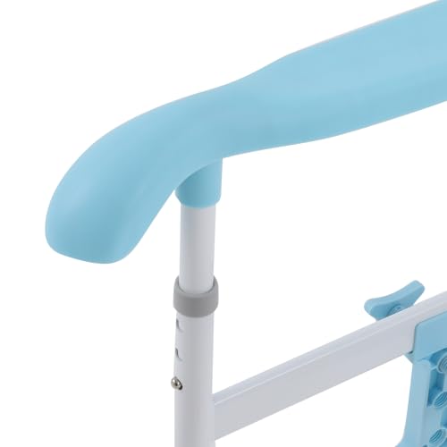 Toilet Safety Rails for Seniors Heavy Duty Toilet Safety Frame, 330Lbs Carbon Steel Adjustable Height and Width, Toilet Grab Bar Arms for Elderly Disabled & Shower, Blue
