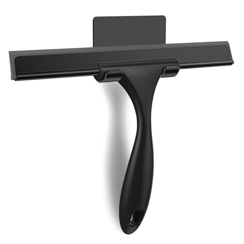 SetSail Squeegee & Toilet Brush and Holder, All-Purpose Window Squeegee for Tile Shower Walls, Sink, Mirror, Bathroom, Car Window