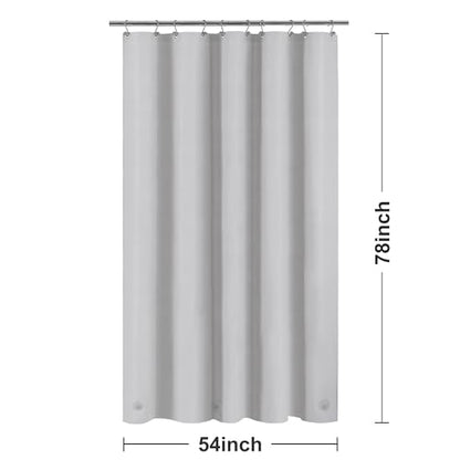 Barossa Design 54W x 78H Stall Shower Curtain Liner Silver Gray | Waterproof PEVA, 3 Bottom Magnets, Metal Grommets, Lightweight Plastic Shower Liner 54x78 Inches for Bathroom Stall - color: Gray Silver, size: 54"W x 78"L (Pack of 1)