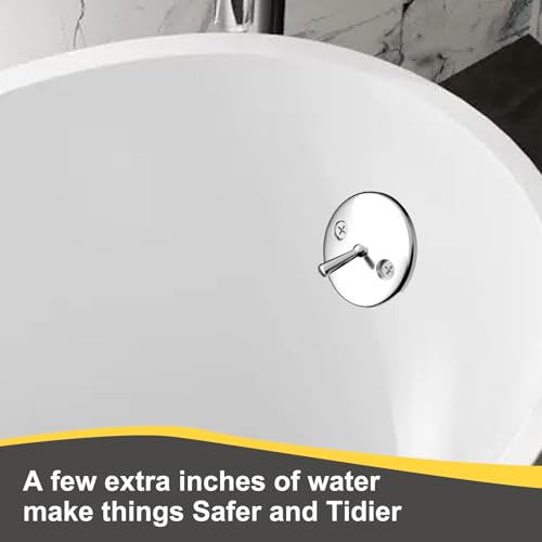 Trip Lever Bathtub Overflow Faceplate, Chrome | Trip Levers Tub Overflow Drains Cover with Matching Screws - color: Chrome Cover