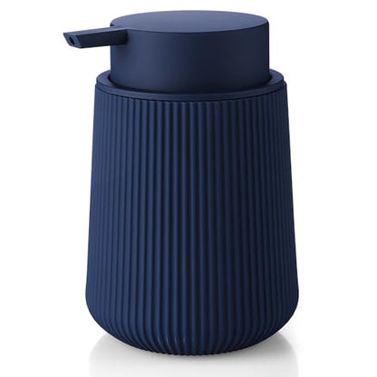 YAUKPH Striped Liquid Hand Soap Dispenser Navy Blue | with Leak-Proof Pump for Bathroom and Kitchen Countertop 11oz - color: Blue, size: Liquid Dispenser