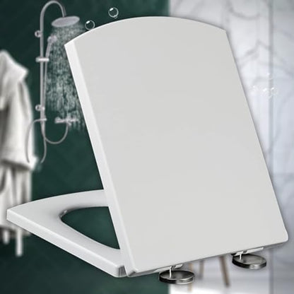 Soft Close Toilet Seat With Quick Release, Non-Slip Bumpers, Top Fixing, Easy Cleaning Loo Seat(44~50 * 37cm) - size: 44~50*37cm