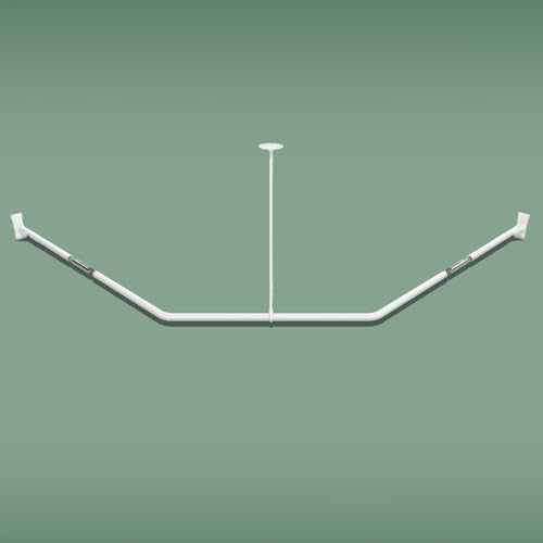 Naiture Neo-Angle Shower Curtain Rod, 36" X 26" X 36", Matte White | Aluminum, Includes 36" Ceiling Support and Mounting Hardware, Cut to Fit, Permanent Wall Mount, Rustproof - color: Matte White, size: 36" X 26" X 36"