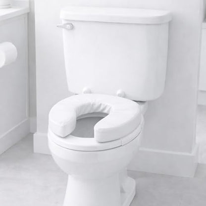 DMI Raised Toilet Seat Toilet, Toilet Seat Riser, Seat Cushion and Toilet Seat Cover to Add Extra Padding to the Toilet Seat while Relieving Pressure, 2 Inch Pad, White - size: 2 Inch (Pack of 1)