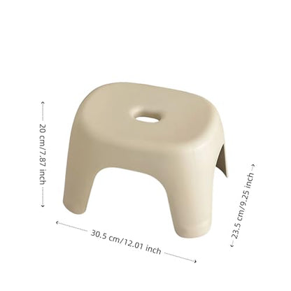 Plastic Step Stool, Heavy-Duty ABS Bathroom Shower Stool, Non-Slip Bath Seat with Rubber Pads, 12.2x9.25x7.68 Inch,