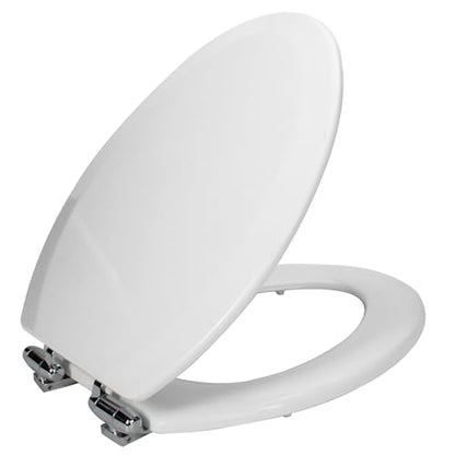 Design House Dalton Elongated Toilet Seat, White | Surface, Traditional, Wood, Hardware, 544288 - color: White
