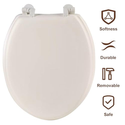 Round Soft Close Toilet Seat Comfortable Potty Seat Toilet Soft Lid Quick-Release Bathroom Replacement Cover Seats for Bathroom Seats Standard Toilets