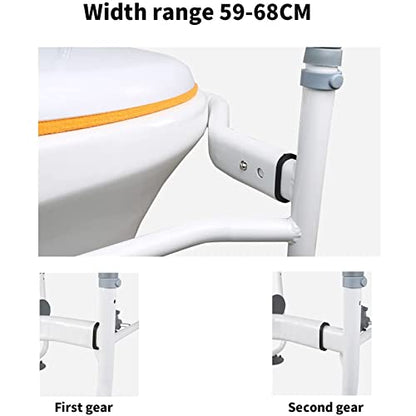 Free Standing Toilet Frame, FoldableToilet Armrest,Adjustable Height Heavy Bathroom Toilet Safety Rail for Disable Fit All Toilets