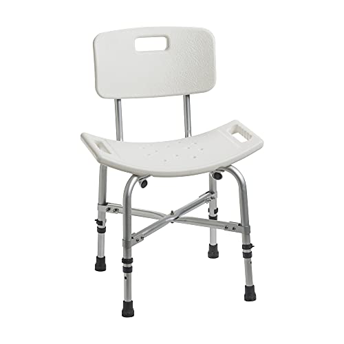 Drive Medical Bariatric Heavy-Duty Bathroom Bench with Back, Gray | Bariatric Bathroom Bench Features Supportive Back for Sturdy, Comfortable Bathing at Home, Gray Finish