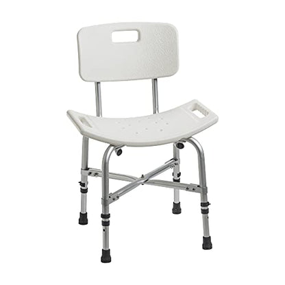Drive Medical Bariatric Heavy-Duty Bathroom Bench with Back, Gray | Bariatric Bathroom Bench Features Supportive Back for Sturdy, Comfortable Bathing at Home, Gray Finish