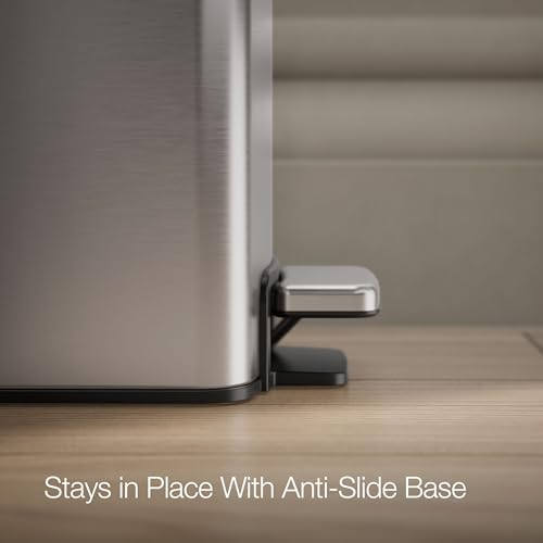 Kohler 1.6 Gallon Stainless Steel Bathroom Trash Can | 31319-ST, Small Waste Bin, Quiet-Close Lid, Hands-Free Foot Pedal - color: Stainless Steel, size: 1.6 Gallon - Step Can