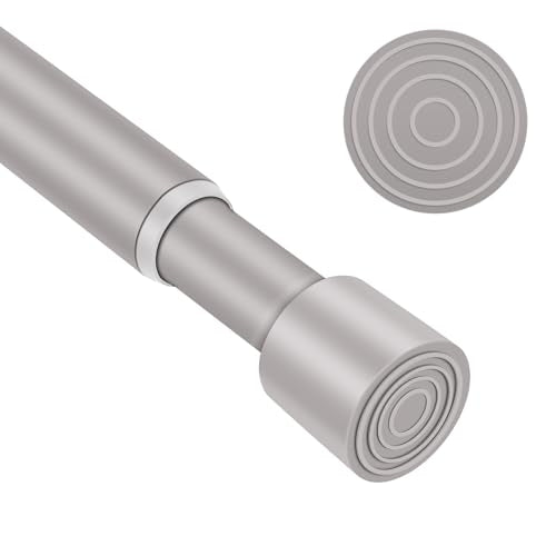 Shower Curtain Rod, No Drill Spring Tension Curtain Rods for Windows, Bathroom, Closet, Non-Slip, Anti-Rust, 0.63" Diameter - color: Silver grey, size: 16"-54" 1pcs