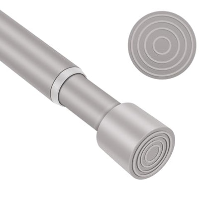 Shower Curtain Rod, No Drill Spring Tension Curtain Rods for Windows, Bathroom, Closet, Non-Slip, Anti-Rust, 0.63" Diameter - color: Silver grey, size: 16"-54" 1pcs