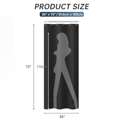 AmazerBath Stall Shower Curtain 36x72, Black Shower Curtain Plastic, Small Shower Curtain Liner Black Heavy Duty Thick PEVA, Walk in Shower Liner with 2 Weighted Stones and 6 Grommet Holes - color: Black, size: 36"W x 72"L (Pack of 1)