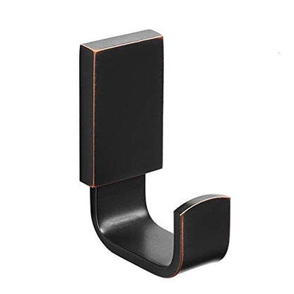 Brass Towel Hook, Bathroom Robe Coat Clothes Hook, Oil Rubbed Bronze | Wall Mounted with Screws for Bathroom, Kitchen, Hotel, Garage, Laundry, Square Coat and Hat Hooks, Rustproof & High Quality - color: Oil Rubbed Bronze, size: 1 Pack