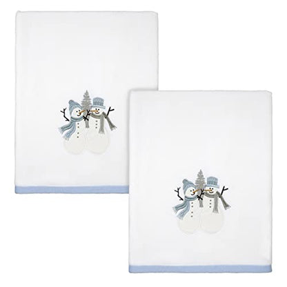 Avanti Linens - Bath Towel, 100% Cotton Velour, Holiday Decor, Set of Two (Frosty Friends Collection) - size: Hand Towel