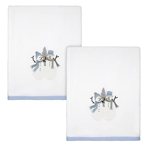 Avanti Linens - Bath Towel, 100% Cotton Velour, Holiday Decor, Set of Two (Frosty Friends Collection) - size: Hand Towel