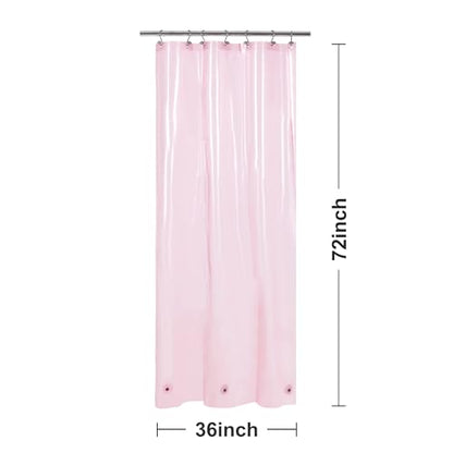 Barossa Design Clear Pink Stall Shower Curtain Liner with 3 Magnets, 36x72 | Waterproof PEVA, 3 Bottom Magnets, Metal Grommets, Lightweight Plastic Shower Liner 36 x 72 Inches for Small Bathroom Stall - color: Clear Pink, size: 36"W x 72"L (Pack of 1)