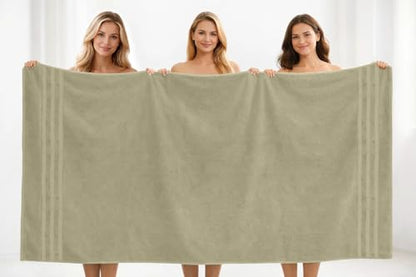 DAN River 2 Pack Bath Sheets Extra Large 35x70, Large Bath Towels for Adults, XL Oversized Heavy Duty Towel Set, 600 GSM 100% Ring Spun Cotton, Soft Quick Dry, Beige - color: Beige, size: Bath Sheet 35x70" (PK 2)