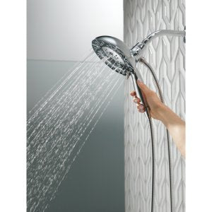 Delta Faucet 5-Spray In2ition Dual Shower Head with Handheld Spray, H2Okinetic Matte Black Shower Head with Hose, Showerheads, Handheld Shower Heads, Magnetic Docking, Matte Black 58480-BL-PK - color: Matte Black