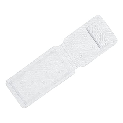 Bathtub Mat Full Body Spa Cushion Pillow Soft Quilted Breathable Bathtub Mat with Powerful Suction Cups for Relaxing Bath Time PVC Sponge Material White 49.2 X 14.2 Inch