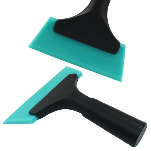 Hordion 2Pcs Small Squeegee 5" Rubber Blade Window Tint Squeegee Light Blue | Light Blue Mini Wiper for Car Windshield Mirror Shower Auto Cleaning - color: Light Blue