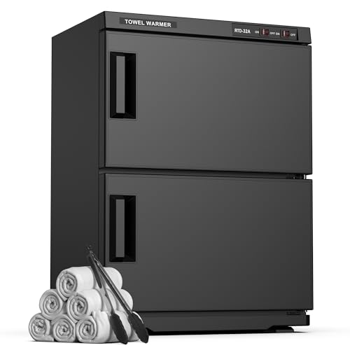 Double Hot Towel Warmer for SPA Professional Towel Heater Machine for Bathroom Salon Barber Estheticians 32L,Black