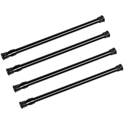4 Pack Tension Rods, 7-11 inches Adjustable Spring Steel Cupboard Bars, Tension Curtain Rod Shower Rod Closet Rod, Black - color: Black, size: 7-11"-4Pcs