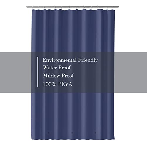 Shower Curtain Liner 72 x 72, Plastic Waterproof 4G Lightweight Shower Liner for Bathroom, with Grommets Holes and 3 Heavy Duty Magnetic Weights - color: Classic Blue