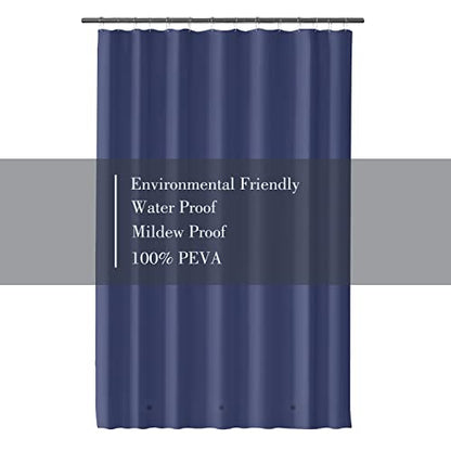 Shower Curtain Liner 72 x 72, Plastic Waterproof 4G Lightweight Shower Liner for Bathroom, with Grommets Holes and 3 Heavy Duty Magnetic Weights - color: Classic Blue